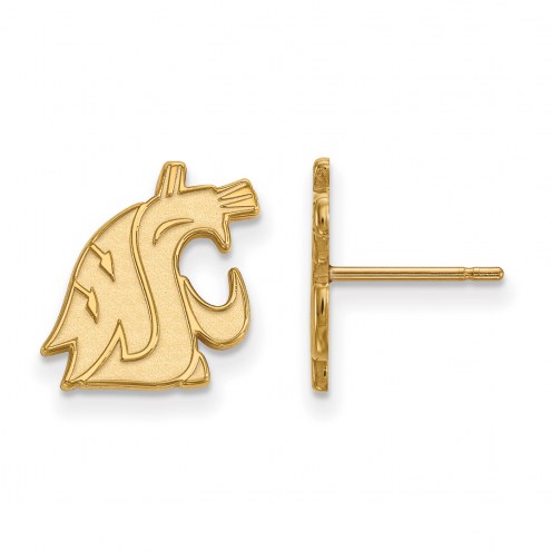 Washington State Cougars Sterling Silver Gold Plated Small Post Earrings
