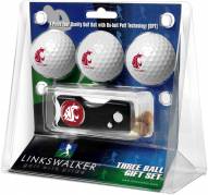 Washington State Cougars Golf Ball Gift Pack with Spring Action Divot Tool