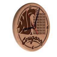 Washington State Cougars Laser Engraved Wood Clock
