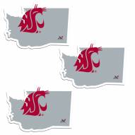 Washington State Cougars Home State Decal - 3 Pack