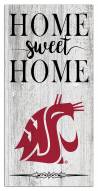 Washington State Cougars Home Sweet Home Whitewashed 6" x 12" Sign