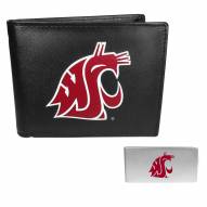 Washington State Cougars Leather Bi-fold Wallet & Money Clip