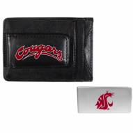 Washington State Cougars Leather Cash & Cardholder & Money Clip