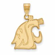 Washington State Cougars NCAA Sterling Silver Gold Plated Large Pendant