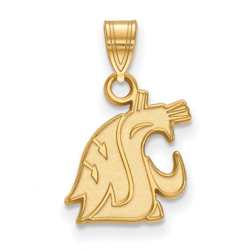 Washington State Cougars NCAA Sterling Silver Gold Plated Small Pendant