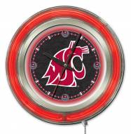 Washington State Cougars Neon Clock