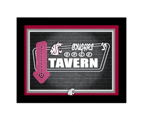 Washington State Cougars Neon Tavern 12&quot; x 16&quot; Framed Wall Art