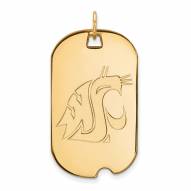 Washington State Cougars Sterling Silver Gold Plated Large Dog Tag