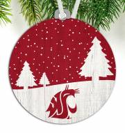 Washington State Cougars Snow Scene Ornament
