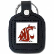 Washington State Cougars Square Leather Key Chain