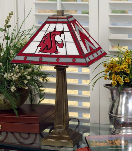 Washington State Cougars Stained Glass Mission Table Lamp