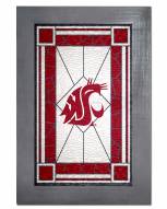 Washington State Cougars Stained Glass with Frame
