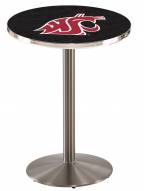Washington State Cougars Stainless Steel Bar Table with Round Base
