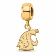 Washington State Cougars Sterling Silver Gold Plated Extra Small Dangle Bead
