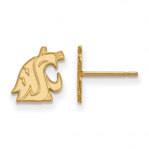 Washington State Cougars Sterling Silver Gold Plated Extra Small Post Earrings