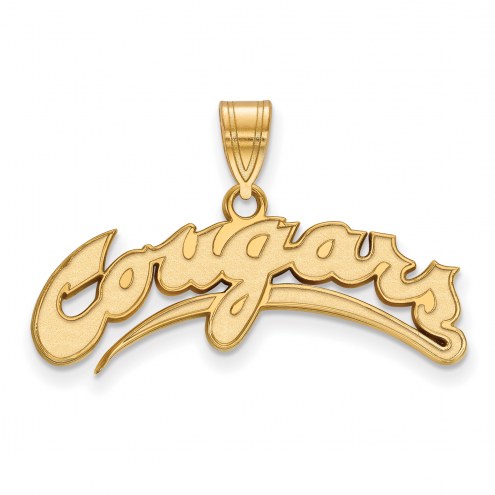 Washington State Cougars Sterling Silver Gold Plated Large Pendant