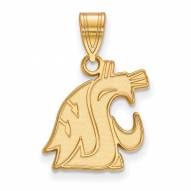 Washington State Cougars Sterling Silver Gold Plated Medium Pendant