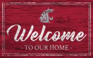 Washington State Cougars Team Color Welcome Sign