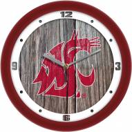 Washington State Cougars Weathered Wood Wall Clock
