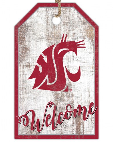 Washington State Cougars Welcome Team Tag 11&quot; x 19&quot; Sign