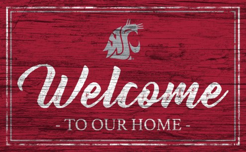 Washington State Cougars Welcome to our Home 6&quot; x 12&quot; Sign