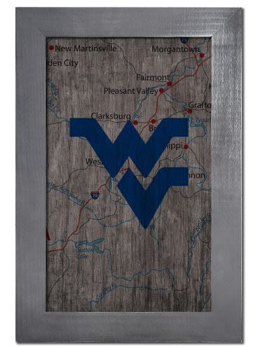 West Virginia Mountaineers 11&quot; x 19&quot; City Map Framed Sign