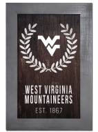 West Virginia Mountaineers 11" x 19" Laurel Wreath Framed Sign