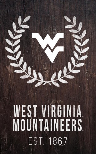 West Virginia Mountaineers 11&quot; x 19&quot; Laurel Wreath Sign