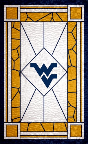 West Virginia Mountaineers 11&quot; x 19&quot; Stained Glass Sign