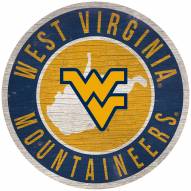 West Virginia Mountaineers 12" Circle with State Sign