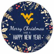 West Virginia Mountaineers 12" Merry Christmas & Happy New Year Sign