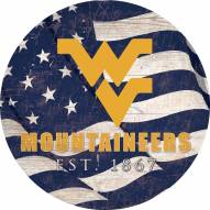 West Virginia Mountaineers 12" Team Color Flag Circle Sign