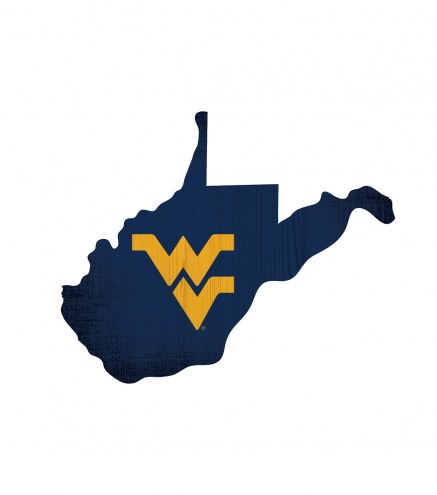 West Virginia Mountaineers 12&quot; Team Color Logo State Sign