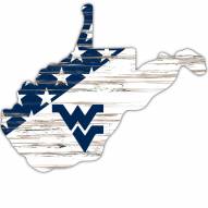 West Virginia Mountaineers 12" USA State Cutout Sign