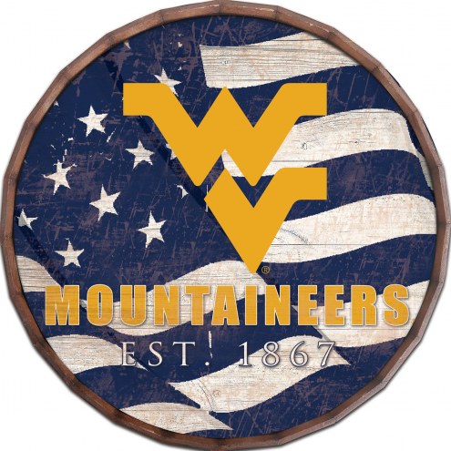 West Virginia Mountaineers 16&quot; Flag Barrel Top