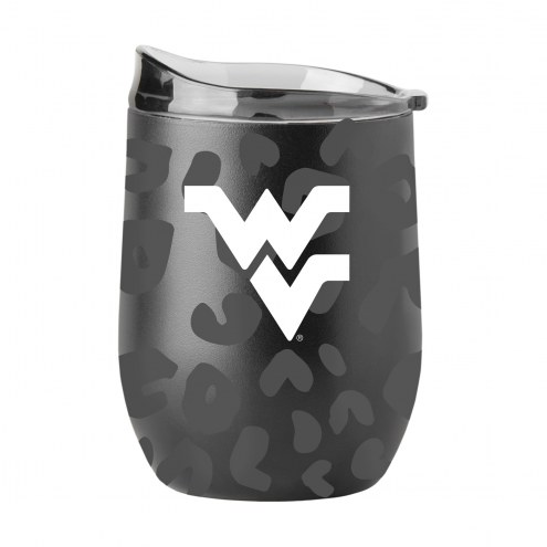 West Virginia Mountaineers 16 oz. Leopard Powder Coat Curved Beverage Glass