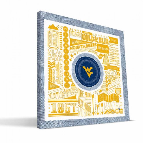 West Virginia Mountaineers 16&quot; x 16&quot; Pictograph Canvas Print