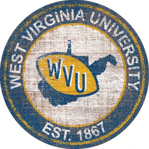 West Virginia Mountaineers 24&quot; Heritage Logo Round Sign