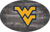 West Virginia Mountaineers 46" Distressed Wood Oval Sign