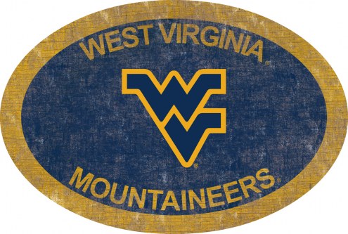 West Virginia Mountaineers 46&quot; Team Color Oval Sign
