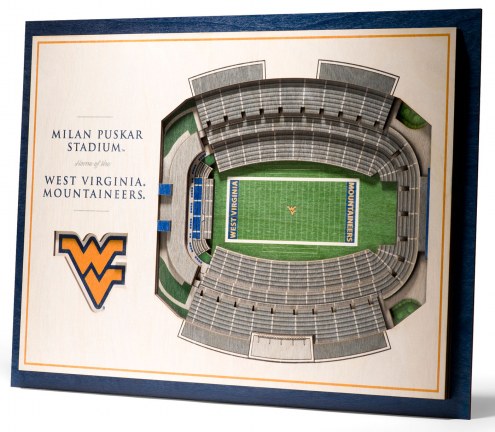 West Virginia Mountaineers 5-Layer StadiumViews 3D Wall Art
