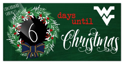 West Virginia Mountaineers 6&quot; x 12&quot; Chalk Christmas Countdown Sign