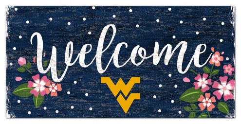West Virginia Mountaineers 6&quot; x 12&quot; Floral Welcome Sign