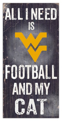 West Virginia Mountaineers 6&quot; x 12&quot; Football & My Cat Sign