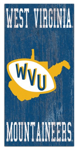 West Virginia Mountaineers 6&quot; x 12&quot; Heritage Logo Sign