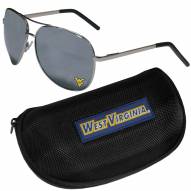 West Virginia Mountaineers Aviator Sunglasses and Zippered Carrying Case
