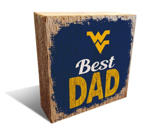West Virginia Mountaineers Best Dad 6&quot; x 6&quot; Block
