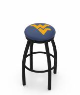 West Virginia Mountaineers Black Swivel Bar Stool with Accent Ring