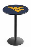 West Virginia Mountaineers Black Wrinkle Bar Table with Round Base