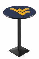 West Virginia Mountaineers Black Wrinkle Pub Table with Square Base